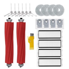 aoteng 로보락 Q Revo 로봇 진공 청소기 교체 부품과 호환 액세서리 메인 브러시 20팩 필터 4개 사이드 6개 대걸레 패드 더스트 백 4개