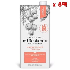 미국직구 Milkadamia 밀카다미아 밀크다미아 언스윗 바닐라 밀크 946ml 8팩