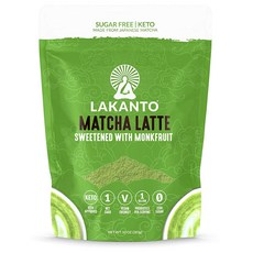 Lakanto Sugar Free Matcha Latte Green Tea Powder 라칸토 무설탕 마차 라떼 그린티 녹차 말차 파우더 분말 가루 10oz(283g)