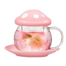 세라믹 컵이 버섯 유리 커피 머그잔 거치대 재가열 우유 컵 필터, 1개