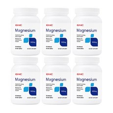 GNC 마그네슘 500mg 글루텐 프리 무설탕 캡슐, 120정, 6개