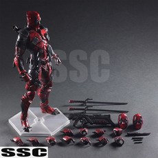 데드풀 액션 피규어 27cm 대형 PLAY ARTS 마블 코믹스 스파이더맨 베놈 아이언맨 데드풀 영화 애니 굿즈 선물 정품 고퀄리티, 포함, 레드