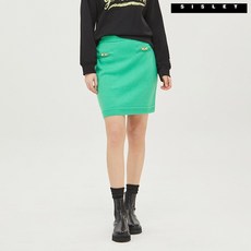 시슬리 최여진 착용 체인 펠트 셋업 스커트 SAKS04111 GN