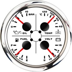 차량 수온 게이지 압력 온도 1 4 센서 자동차 Levl 190/240ohm 연료 오일 85MM 12/24V, Bar WS, 1개