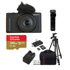 소니 하이엔드 컴팩트 20mm 단렌즈 카메라 ZV-1F+256G+무선그립+배터리+충전기+가방+삼각대외 올인원 패키지 / 도우리