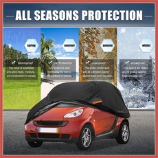 ACROPIX Smart Fortwo 20072023 210DPU 옥스포드 아웃도어 풀 카 커버 전천후 방수 방풍 보호 드라이버 도어 지퍼 블랙 자동차 부품, ACROPIX Smart Fortwo 2007-2023, 1개