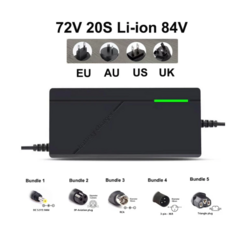 리튬 이온 충전기 지능형 보호 AC110-220W 48V 72V 2A 13S 20S 84V 배터리 팩 50Hz 신제품, 02 84V 20S charger, 03 번들 5_02 2A, 1개