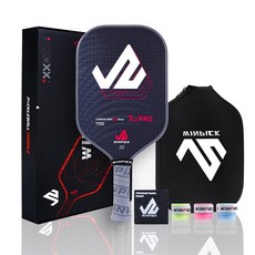 윈픽 카본 피클볼 패들 선수용 미국 인증 피클볼 라켓 세트 X3 PRO, 레드, 1개