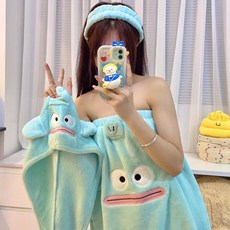 교동이 샤워 랩 가운 홈웨어 파자마 잠옷 세트