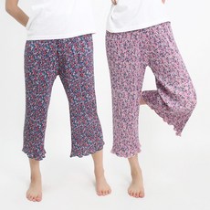 1+1 부티마리 냉감 플리츠 8부 잠옷바지 2종 여성용