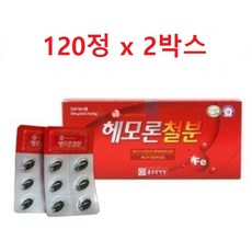종근당건강 헤모론철분 120정 x 2박스 철분영양제 헴철 헤모글로빈 임산부철분제 산모철분제 해조칼슘
