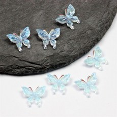 팬텀 컬러 3D 송진 나비 구멍 없는 비즈 쥬얼리 제작 DIY 네일 패치 전화 케이스 장식 수제 11mm 50 개