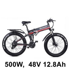 emtb 로드 전기 산악 자전거 3륜 삼륜 가성비 전기자전거 MX01 1000W 강력한 눈 5 등급 페달 지원 센서 21 단 지방 48V 초대형 배터리 E, 500w 12.8a 빨간색