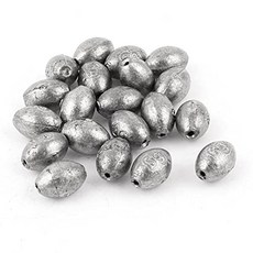 EOM 타원형 납 낚시 무게 라인 루어 샷 싱커 6g Per Piece 20pcs Gray - E041800QC285JI2