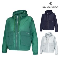 김영주 여성 골프웨어 봄 가을 보리스 숏 후드 경량 바람막이 점퍼