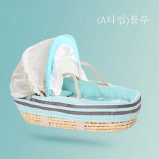 SW 휴대용아기침대 유아침대 신생아침대 아기침대, (A타입)블루