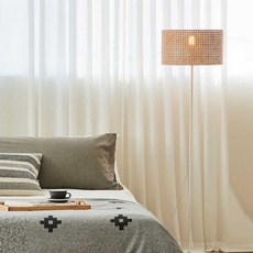 [천삼백케이] [HANSSEM LIGHTING] [한샘] 라탄 플로어 조명(스틸), 단품