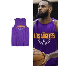 NBA 르브론 제임스 LA레이커스 민소매 나시티 슈팅져지 농구유니폼 농구복