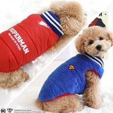 180 가방오렌지 / 패리스독 슈퍼맨 양면 패딩 애견 겨울옷 강아지옷 티셔츠 애견의류 후드티 L