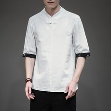 쿨티셔츠 코틴린넨 남성 여름옷 짧은소매 t티셔츠남자 여름시즌 남성복 한세트 코디 멋스러운 캐주얼 세트포장 반소매 유행하는남성복