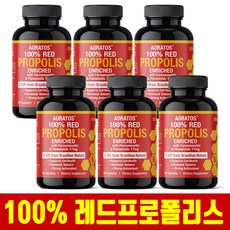 브라질 레드 프로폴리스 100% 가루 캡슐 6개월분 플라보노이드 효능 추천 직구, 6개, 60정