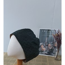 천연염색 고급레이스면 베레모 (2color)