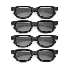 3D TV용 편광 패시브 3D 안경 3D 게임 및 TV 프레임을 위한 실제 3D 영화관, [02] 4PCS, 4개, 검은색