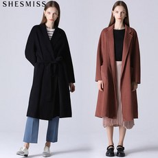 [쉬즈미스] 랩 프론트 벨티드 울 코트
