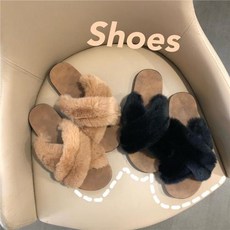 알지구 여성 슬리퍼 샌들 뮬 쪼리 리얼 샷 가격 새로운 한국어 버전 크로스 털이 외부 그물 빨간 모피 슬리퍼 플랫 조수 바람 슬리퍼 여성