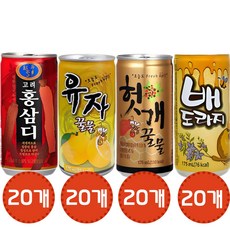 [오늘쇼핑]일화 겨울 온음료 175ml 4종 각 20캔씩 혼합세트 (유자꿀물20+헛개꿀물20+배도라지20+홍삼디20) /캔음료/업소/서비스용, 80개
