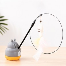 우아지오 고양이 360회전+ 부착형 낚시대 장난감, 1개, 토토로