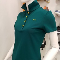 루이까스텔 여성 21년 봄 여름신상 @ 배색단 기본카라 반팔 티셔츠 @