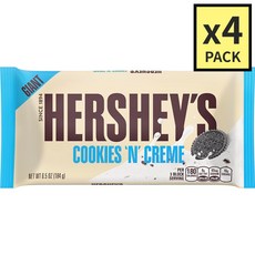 허쉬 Hershey 자이언트 쿠키 앤 크림 초콜릿 바 6.5oz (184g) x4팩, 184g, 4개