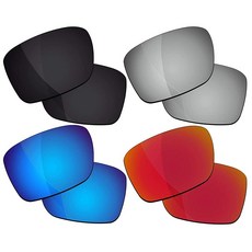 RockShell Oakley Sliver OO9262 선글라스용 편광 렌즈 교체품 제트 블랙 + 라바 레드 아이스 블루 GT 실버