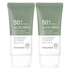 과일나라 알로에베라 모이스처 리얼 수딩 선크림 SPF50+ PA++++, 50ml, 50g, 2개