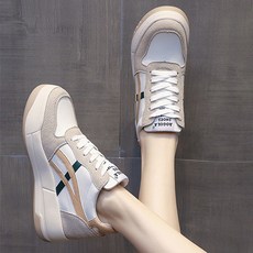 도니와 여성 깔끔한 포인트라인 데일리운동화 7cm굽 편한운동화 오스ZA55