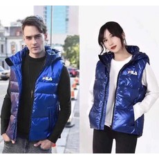 휠라 FILA 보온 일상 레저 흰오리털 조끼 회색
