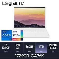 LG전자 2023 그램17 17Z90R-GA76K, WIN11 Home, 16GB, 1TB, 코어i7, 화이트