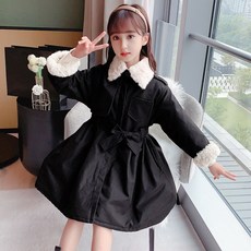 성은홀릭 주니어 여아 양털카라 코팅누빔 코트 겨울