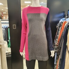 블루페페 하프배색 롱니트