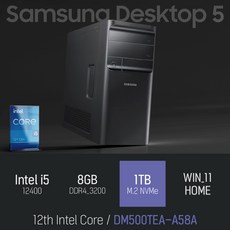 삼성 데스크탑5 DM500TEA-A58A, 블랙, RAM 8GB + NVMe 1TB, WIN11 HOME