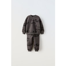 자라 키즈 ZARA KIDS 애니멀 팬츠 스웨트셔츠 플러시 세트 281856