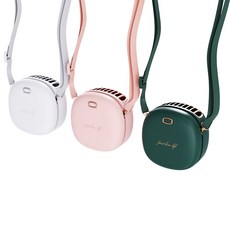 휴대용 고급 냉각 선풍기 목걸이 허리 가벼운 전자파안심 안전 배터리 예쁜 usb 넥선풍기, 화이트