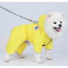 우기펫 강아지 패딩자켓 강아지옷, 1개, 노랑