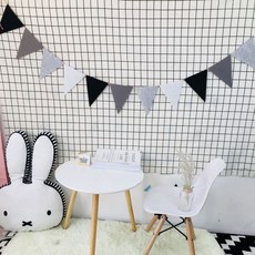 감성 캠핑 가랜드 2종 초보 준비물 텐트 꾸미기 차박 용품 소품, 깃발, 모던블랙