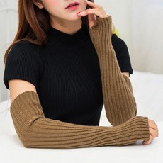 겨울 패션 암워머 골지 니트 손등 핸드워머 롱워머