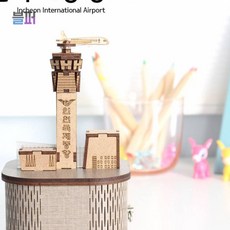 스마트클라우드 목재모형 영공방 DIY 회전우드 오르골 인천국제공항 (YM957) 조립키트 조립 모형완구
