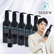 [K쇼핑](김원준 동안 샴푸) 수앤 오리진 블랙 단백질 샴푸세트(본품 700ml x5+100ml x1) 무료체험분 포함, 단일상품