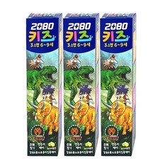 2080 2080키즈 3스텝 공룡메카드 치약75g 어린이치약(소다버블), 3개