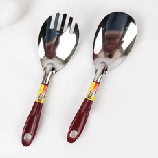 지안 서빙스푼 스텐 포크 숟가락, 볼 포크, 2개